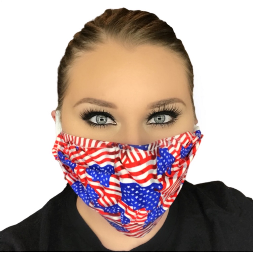 3 LAYER Face Mask has Nose Guard w discount ship - Picture 3 of 4